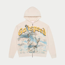 Load image into Gallery viewer, Godspeed - Chrome Liberty Zip Up Hoodie - Bone