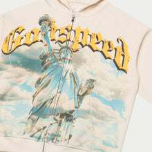 Load image into Gallery viewer, Godspeed - Chrome Liberty Zip Up Hoodie - Bone