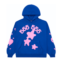 Load image into Gallery viewer, Spider -  Worldwide Beluga Hooded Sweatshirt - Blue Pink