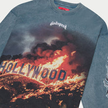 Load image into Gallery viewer, Godspeed - Hollywood Inferno LS T-shirt (Blue Wash)