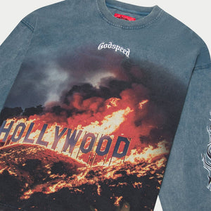 Godspeed - Hollywood Inferno LS T-shirt (Blue Wash)