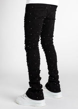 Load image into Gallery viewer, Vicious Embellished Black Flared Denim Jeans