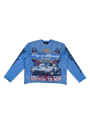 Paper Money -  Driven To Win Long Sleeve - Blue