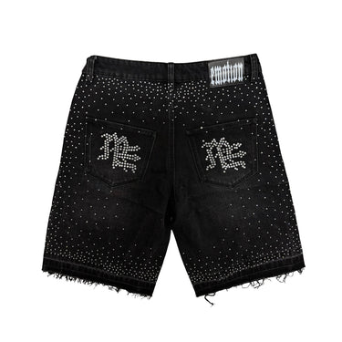 Mixed Emotion - ME Rhinestone Shorts - Black - Clique Apparel