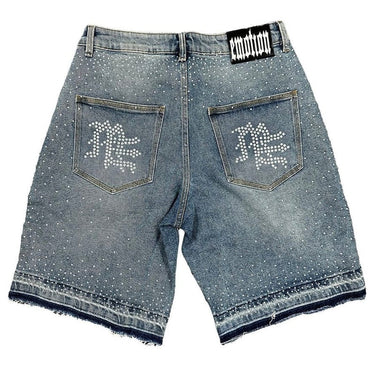 Mixed Emotion - ME Rhinestone Shorts - Blue - Clique Apparel