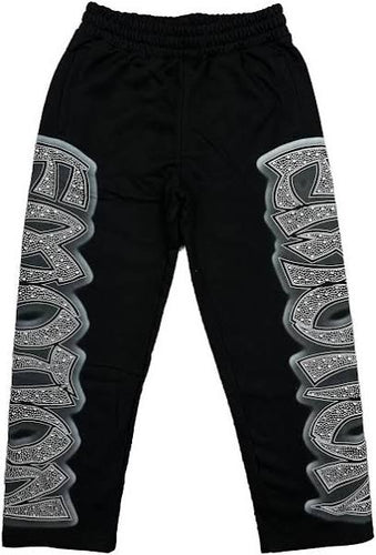 Mixed Emotion -Midnight Black Rhinestone Sweatpants - Clique Apparel