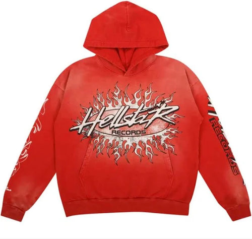 HS- Hellstar Record Red Hoodie - Clique Apparel