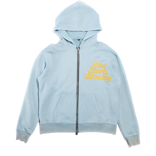 Diet Starts Monday - No feeling Chainstitch full Zip Hoodie - Grey - Clique Apparel