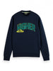 Scotch & Soda - Organic Cotton Artwork Crewneck Sweatshirt - Navy Blue - Clique Apparel