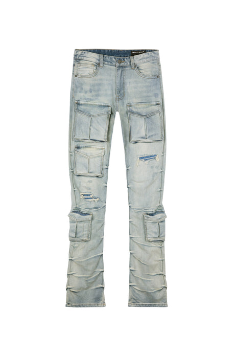 Smoke Rise - Stacked Utility Denim Jeans - Grey - Clique Apparel