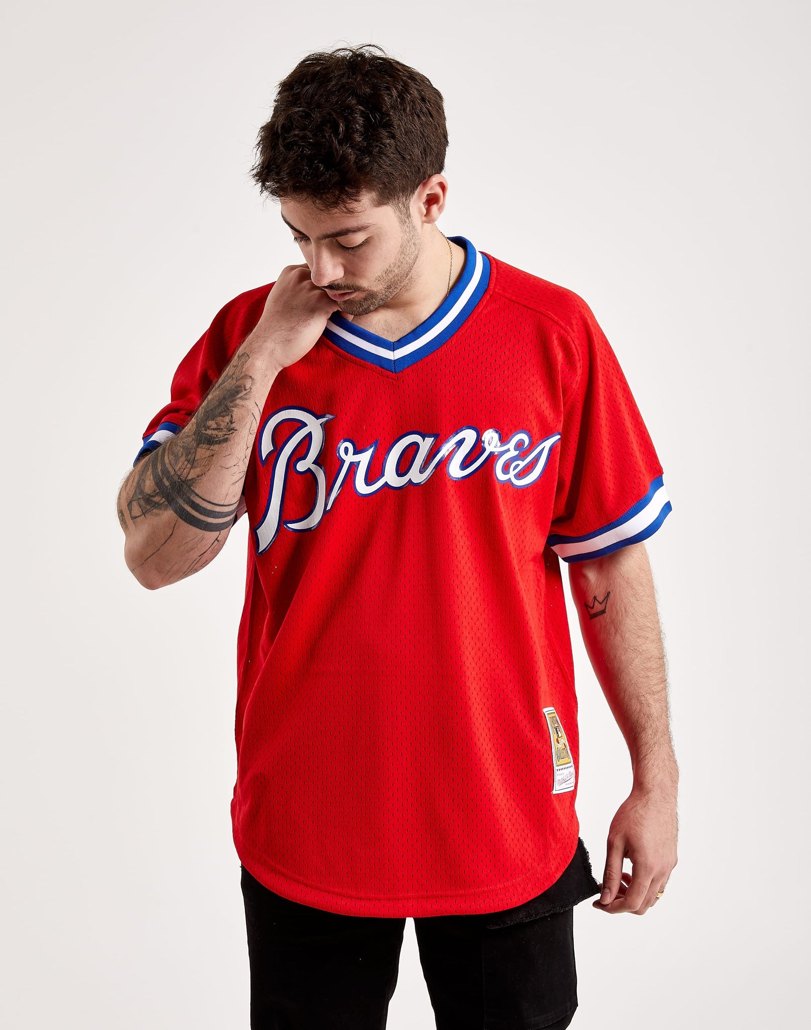 Youth Mitchell & Ness Dale Murphy Red Atlanta Braves Cooperstown Collection  Mesh Batting Practice Jersey