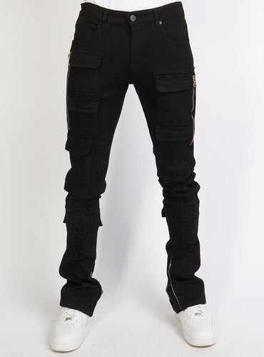 Politics Jeans - Murph - Skinny Stacked - Jet Black - 505 - Clique Apparel