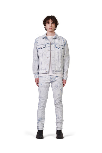 Purple - P001 Low Rise Skinny Jean Cracked White Over Light Indigo - Clique Apparel