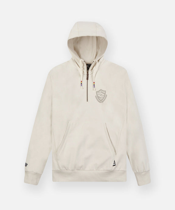 Paper Plane - Collegiate Spectrum Half Zip Drop Shoulder Hoodie - Vapor - Clique Apparel