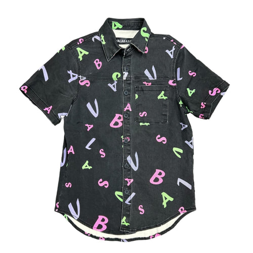 Valabasas - Puzzle Button Down Shirt - Black V Camo - Clique Apparel