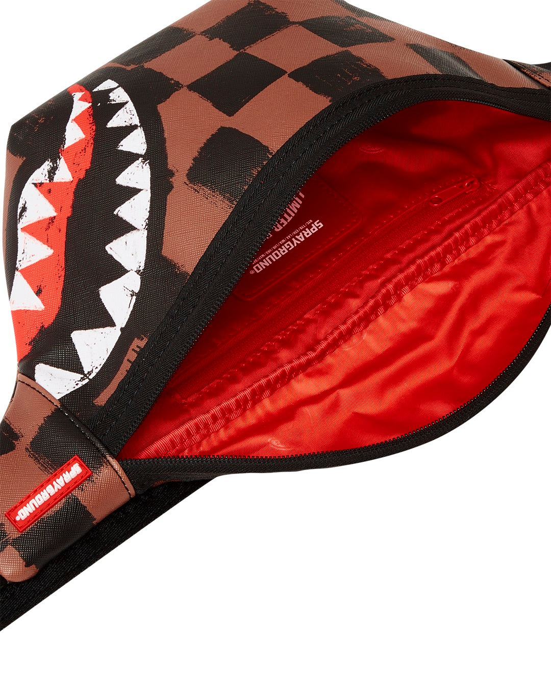 Sprayground Kid Shark Shape Check Backpack - Brown