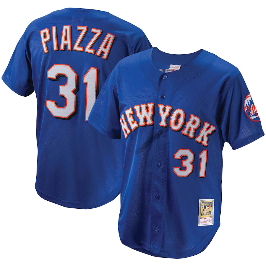 Mike Piazza New York Mets Mitchell Ness Youth Cooperstown Collection Batting Practice Jersey Royal Clique Apparel